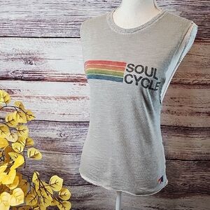 NEW AVIATOR NATION GREY SOULCYCLE PULLOVER MUSCLE TANK